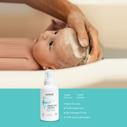 Organik Yenidoğan Köpük Şampuan (500 ml) Ecowell