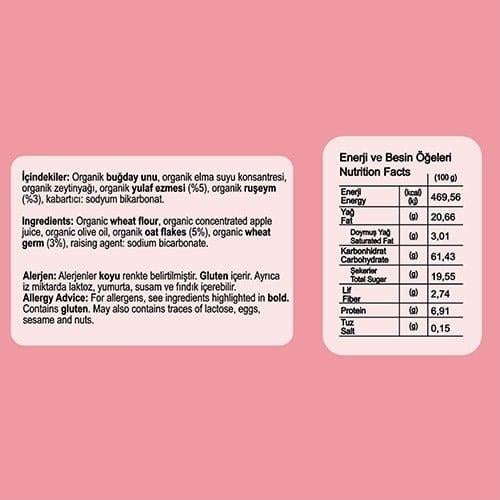 Organik Yulaflı Ruşeymli Çocuk Bisküvisi (50 gr) Monn Bio