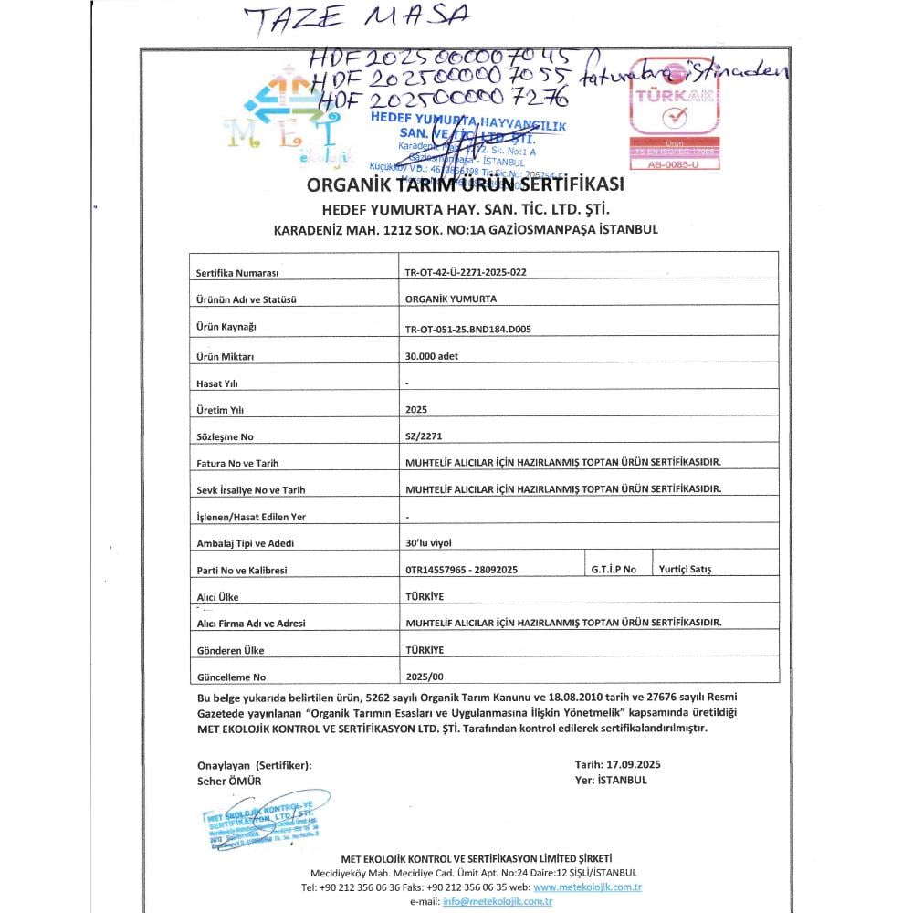 Organik Yumurta (10 lu) Organik Life