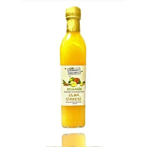 Organik Zerdeçallı Zencefil Özlü Elma Sirkesi (500 ml) Beferment