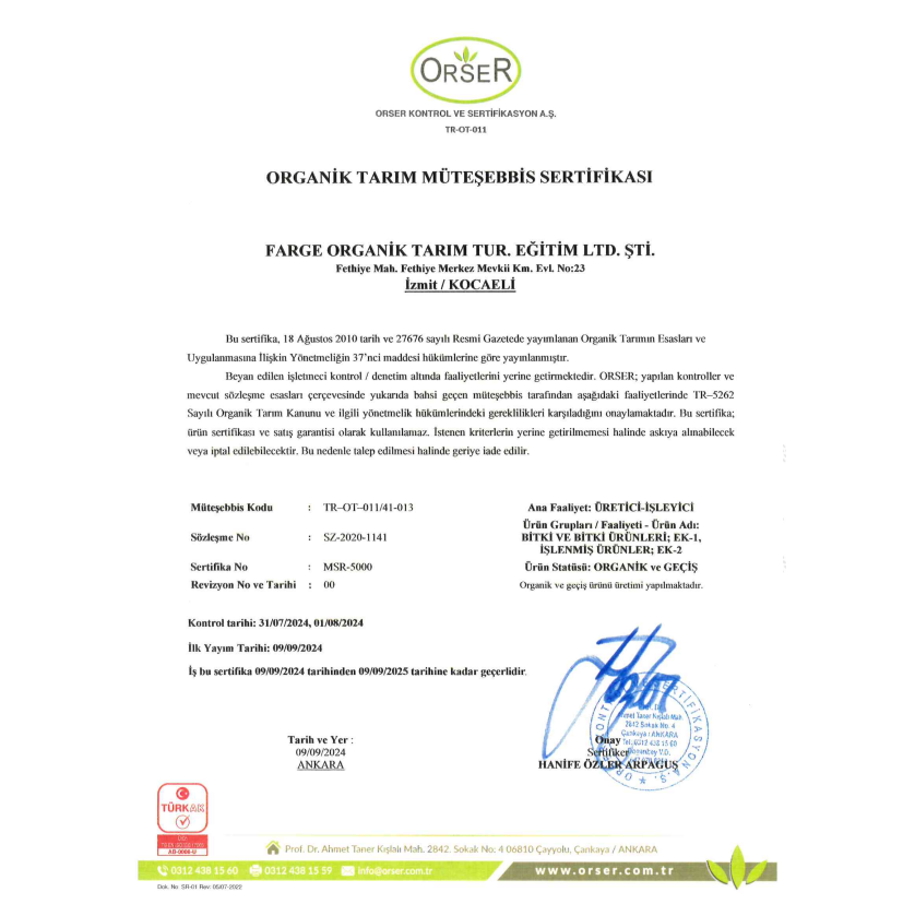 Organik Zeytinyağlı Pırasa Yemeği (600 gr) Farge