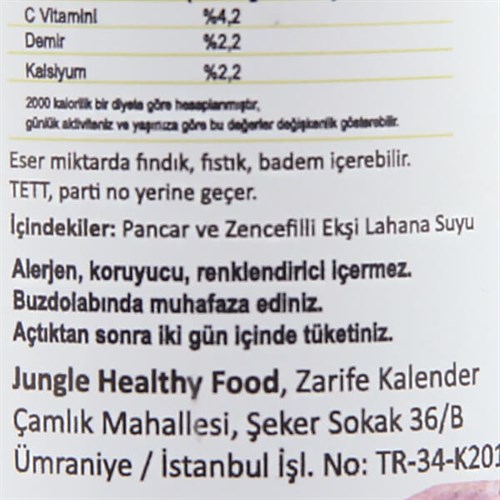 Pancar ve Zencefilli Ekşi Lahana Suyu (250 ml) Jungle