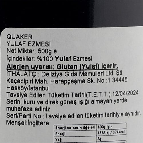 Quaker Yulaf Ezmesi (500 gr)