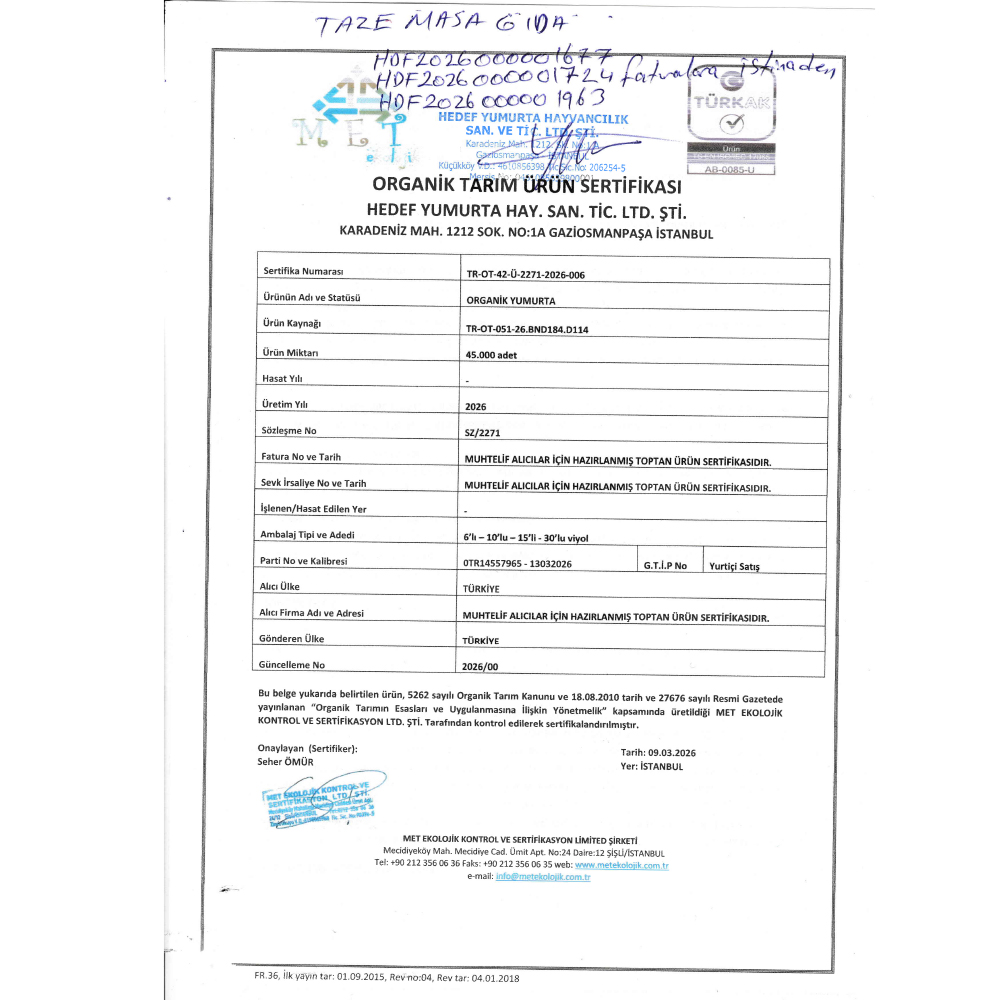 Serbest Gezen Tavuk Yumurtası(10lu paket) Beykoz Yumurta