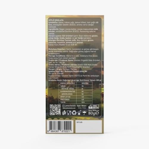 Sütlü Sade Çikolata (80 gr) Jovia Çikolata