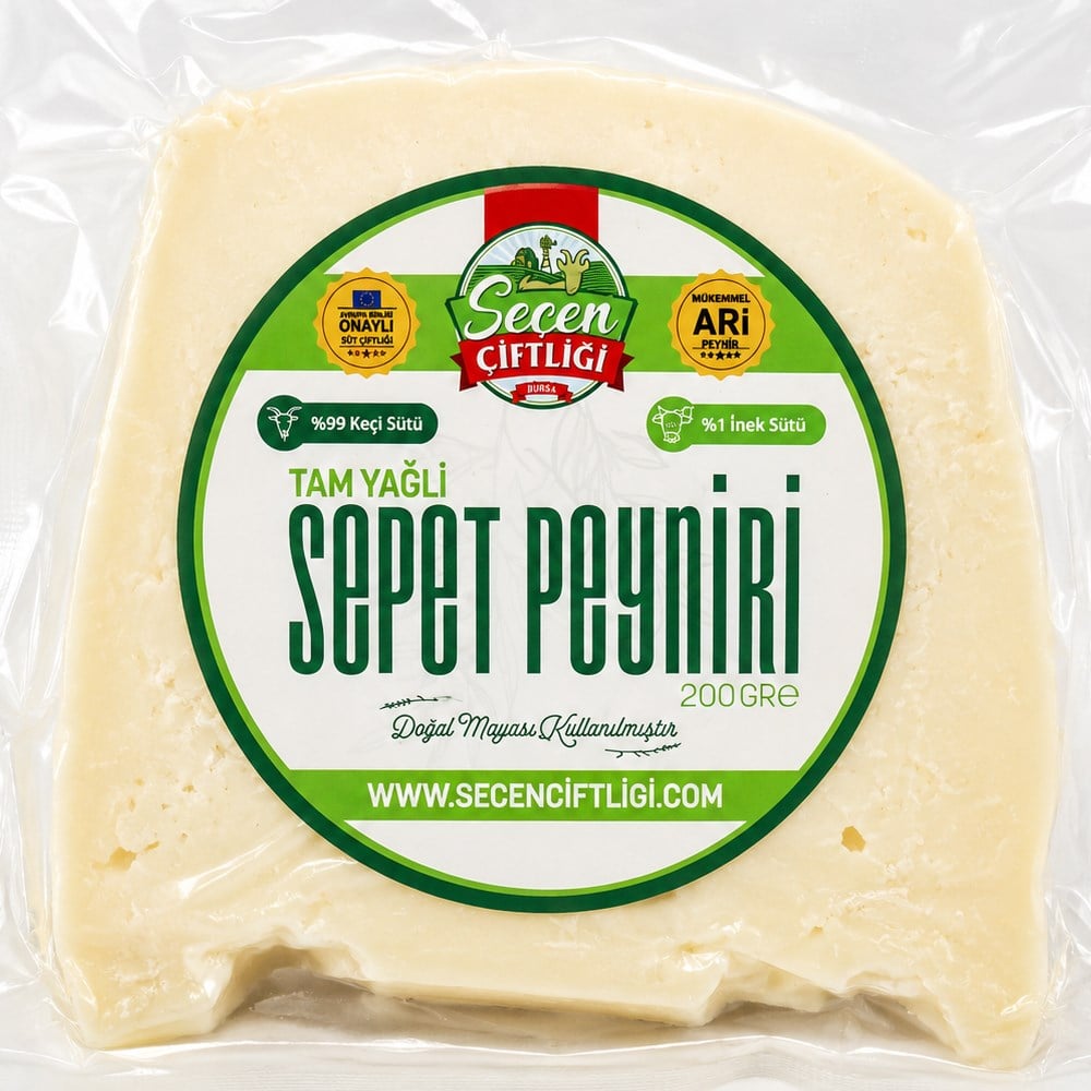 Tam Yağlı %100 Keçi Sepet Peynir (200 gr) Seçen Çifltliği