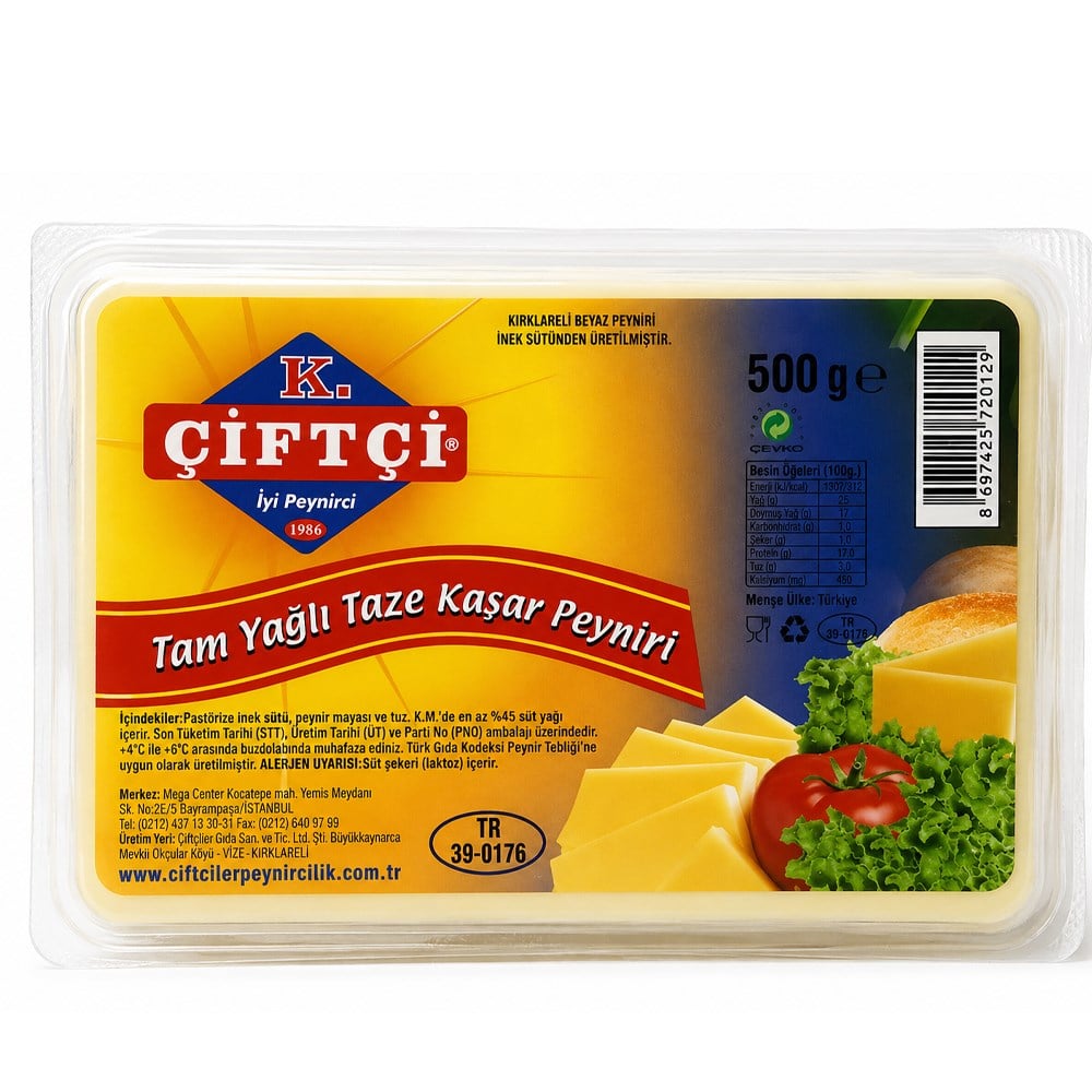 Taze Kaşar (500 gr) Çiftçi Trakya