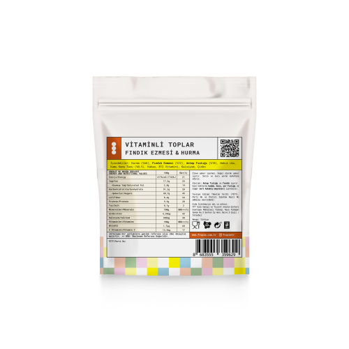 Vitaminli Hurma Topları Kids - Fındık Ezmeli (80 gr) Fropie