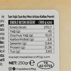 %100 Keçi Merz Artizan Peyniri (250 gr) Madalı