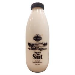 Akmeşe Organik Simental Pastörize Süt (1 lt Cam Şişe)
