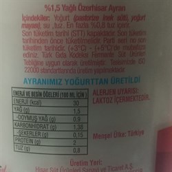 Ayran, Cam Şişe (1 litre) ÖzerHisar