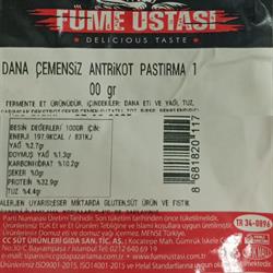 Dana Antrikot Çemensiz Pastırma Dilim (100 gr) Füme Ustası