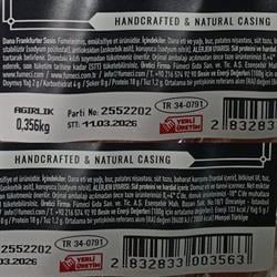 Dana Frankfurter Sosis (500 gr) Fümeci Smokehouse