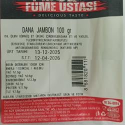 Dana Jambon Dilim (100 gr) Füme Ustası