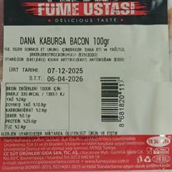Dana Kaburga Bacon Füme Dilim (100 gr) Füme Ustası