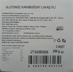 Glutensiz Karabuğday Lavaş 5li Paket Ekotime