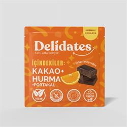 Glutensiz Vegan Portakallı Hurmalı Çikolata (40gr) Delidates