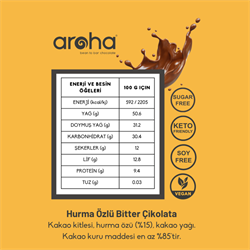Hurma Özlü Bitter Çikolata- %85 Kakao (80 gr) Aroha