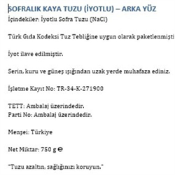 Kaya Tuzu Sofralık (750 gr) Happy Life