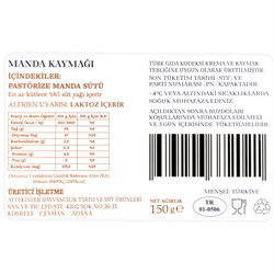 Manda Kaymağı (150 gr) Mandamia