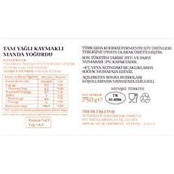 Manda Yoğurt, Plastik Kase (450 gr) Mandamia