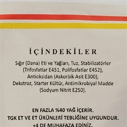 Meşhur Dilimli Osmanlı Sucuğu (500 gr) Ahmet Yanturalı