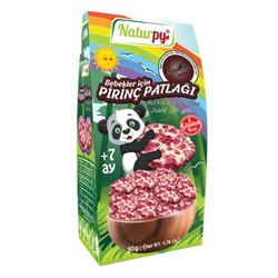 Naturpy Bebekler İçin Pirinç Patlağı Siyah Havuçlu (Glutensiz) (50gr) görseli.