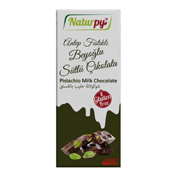 Naturpy Beyoğlu Sütlü Antep Fıstıklı Chocolate ( Glutensiz ) (100gr) görseli.