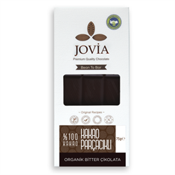 Organik %100 Bitter Kakao Parçacıklı Çikolata (75 gr) Jovia görseli.