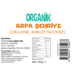 Organik Arpa Şehriye (300 gr) Beyorganik
