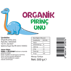Organik Bebek Pirinç Unu (500 gr) Beyorganik