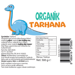 Organik Bebek Tarhana Probiyotik (500 gr) Beyorganik(Pestisit ve Aflatoksin Analizli)