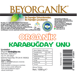 Organik Çiğ Karabuğday Unu (1000 gr) Beyorganik(Pestisit ve Aflatoksin Analizli)