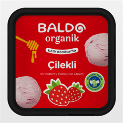 Organik Çilekli Dondurma (400 gr) Baldo