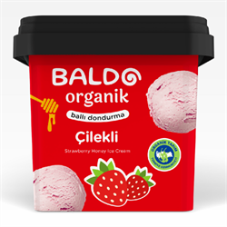 Organik Çilekli Dondurma (400 gr) Baldo