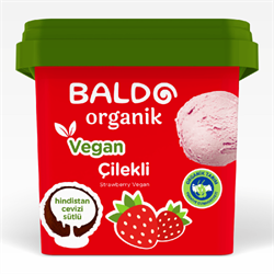 Organik Çilekli Vegan Dondurma (400 gr) Baldo