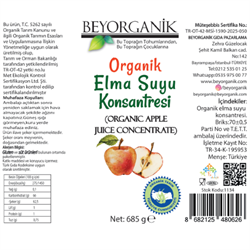 Organik Elma Suyu Konsantresi (685 gr) Beyorganik