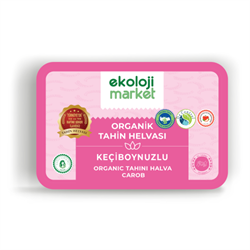 Organik Glutensiz Şekersiz Tahin Helvası Keçiboynuzlu (200 gr) Ekoloji Market görseli.