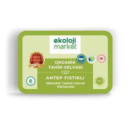 Organik Glutensiz Şekersiz Tahin Helvası Antep Fıstıklı (200 gr) Ekoloji Market görseli.