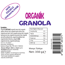 Organik Granola (350 gr) Beyorganik(Pestisit ve Aflatoksin Analizli)