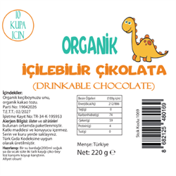 Organik İçilebilir Çikolata,10 Kupa İçin (220 gr) Beyorganik(Pestisit ve Aflatoksin Analizli)
