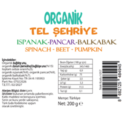 Organik Ispanaklı Pancarlı Tel Şehriye (200 gr) Beyorganik