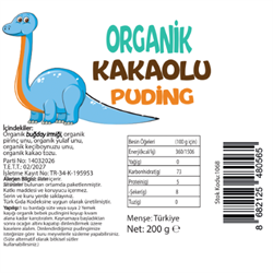 Organik Kakaolu Bebek Pudingi (200 gr) Beyorganik(Pestisit ve Aflatoksin Analizli)