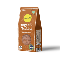 Organik Kakaolu Fındıklı Bisküvi (60 gr) Monn Bio görseli.
