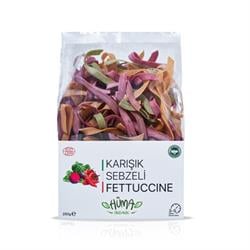 Organik Karışık Sebzeli Makarna , Fettuccine (250 gr) Hüma Organik görseli.