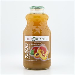 Organik Kayısı Şeftali Elma Suyu (946 ml) Benorganic görseli.