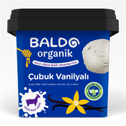Organik Keçi Çubuk Vanilyalı Dondurma (400 gr) Baldo