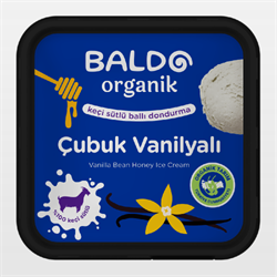 Organik Keçi Çubuk Vanilyalı Dondurma (400 gr) Baldo
