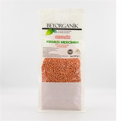 Organik Kırmızı Mercimek (500 gr) Beyorganik(Pestisit ve Aflatoksin Analizli)