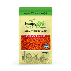 Organik Kırmızı Mercimek (500 gr) Happy Life